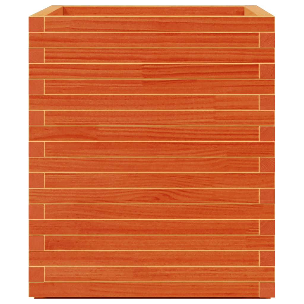 Jardinière cire marron 60x60x72,5 cm bois de pin massif