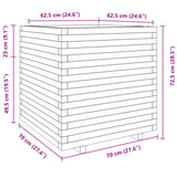 Jardinière 70x70x72,5 cm bois de pin massif