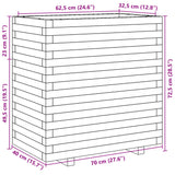 Jardinière 70x40x72,5 cm bois de pin massif