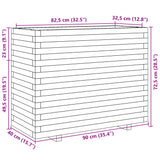 Jardinière blanc 90x40x72,5 cm bois de pin massif