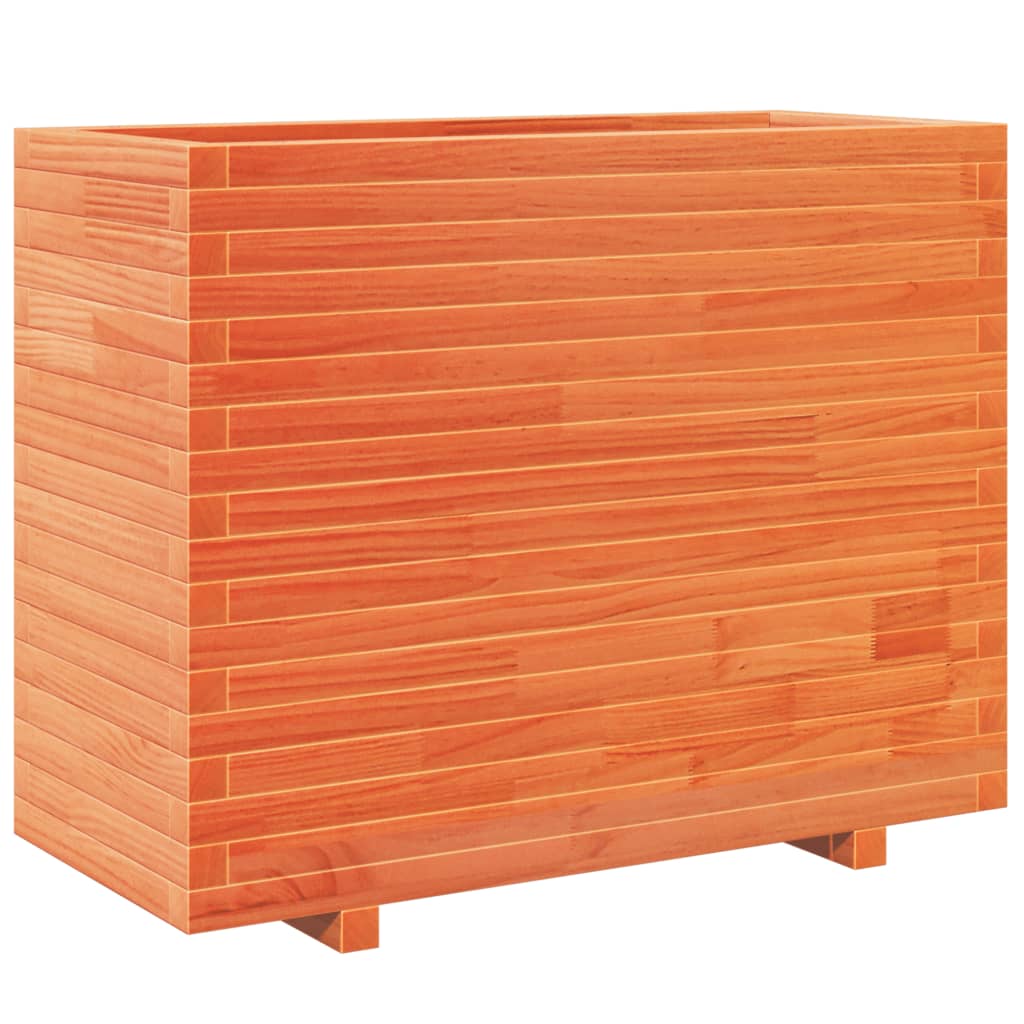 Jardinière cire marron 90x40x72,5 cm bois de pin massif