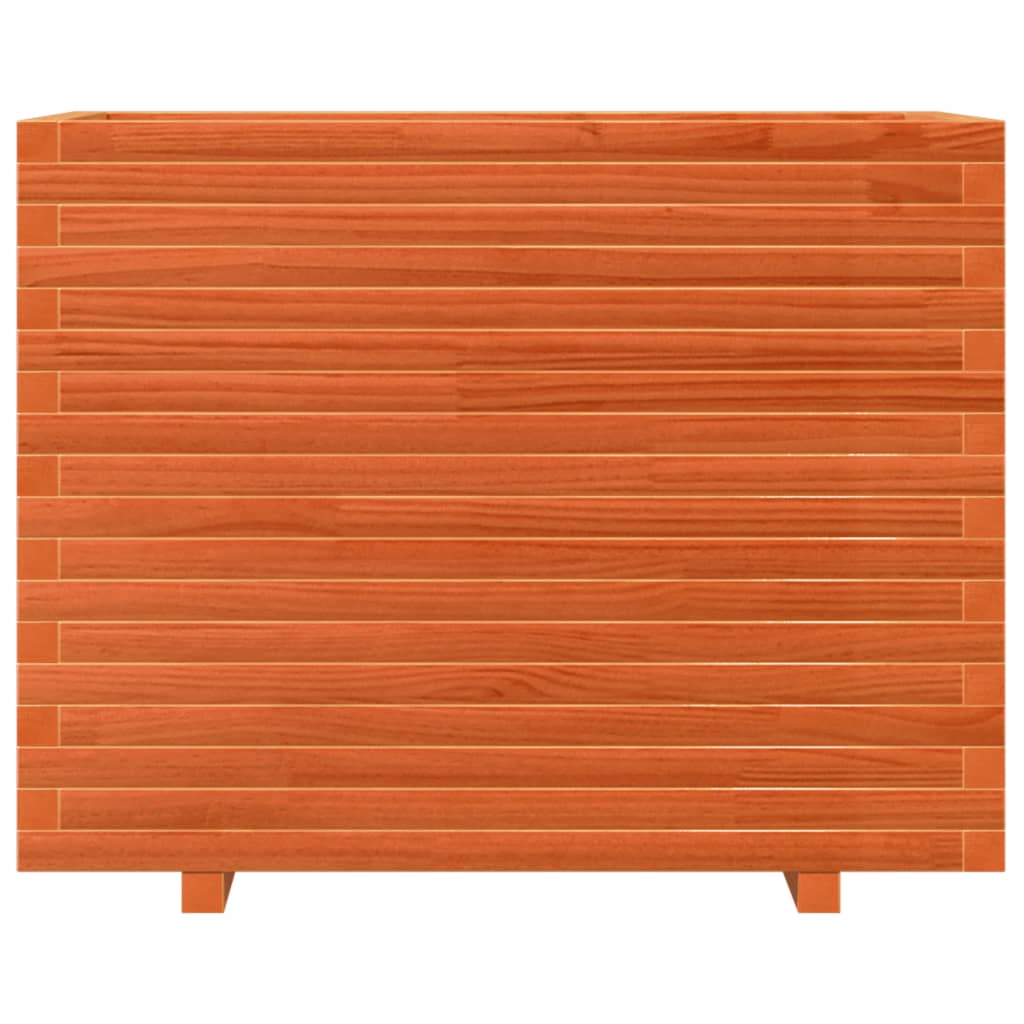 Jardinière cire marron 90x60x72,5 cm bois de pin massif