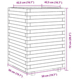 Jardinière 50x50x72 cm bois de pin massif