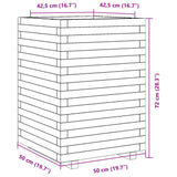 Jardinière 50x50x72 cm bois massif douglas