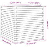 Jardinière 70x70x72 cm bois de pin massif