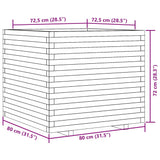 Jardinière 80x80x72 cm bois de pin massif