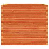 Jardinière cire marron 80x80x72 cm bois de pin massif