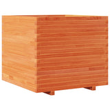 Jardinière cire marron 80x80x72 cm bois de pin massif