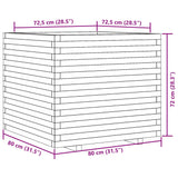 Jardinière 80x80x72 cm bois massif douglas