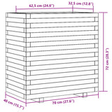 Jardinière blanc 70x40x72 cm bois de pin massif