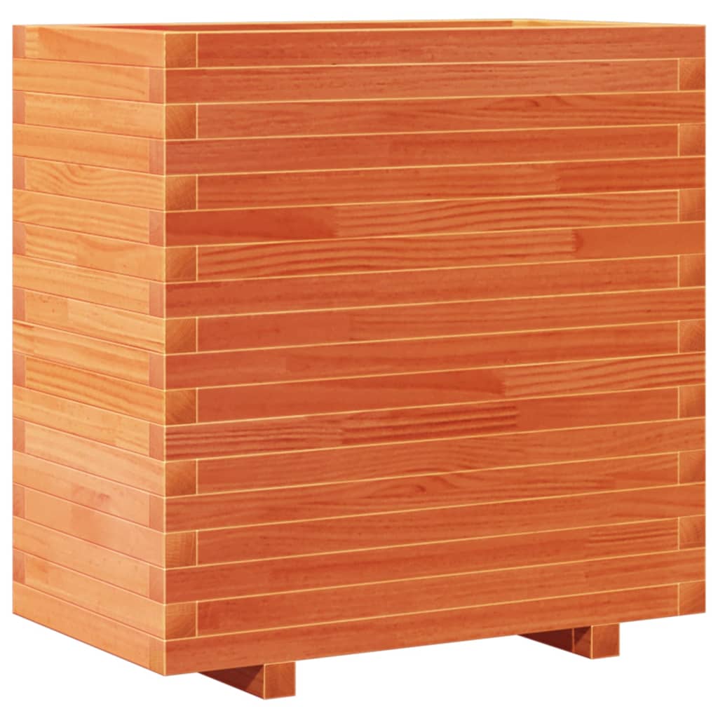 Jardinière cire marron 70x40x72 cm bois de pin massif