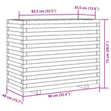 Jardinière blanc 90x40x72 cm bois de pin massif