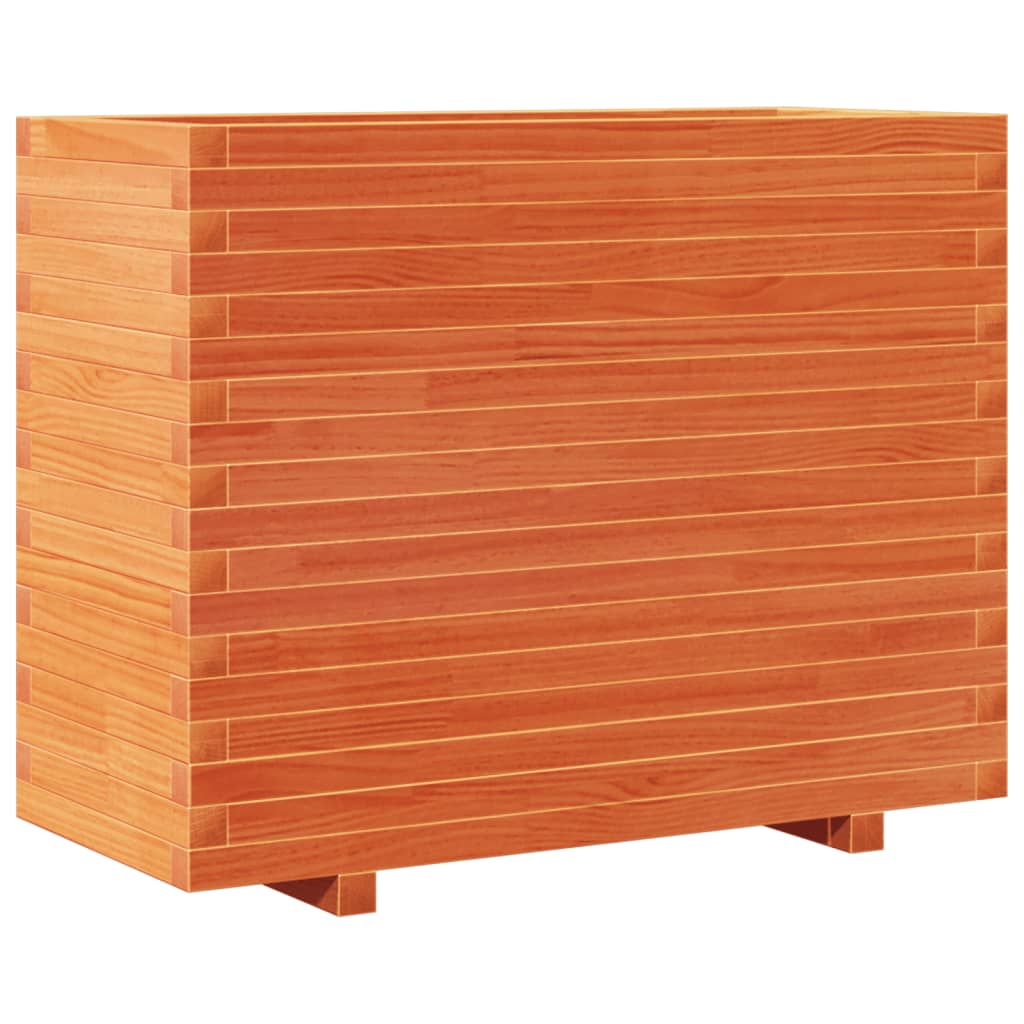 Jardinière cire marron 90x40x72 cm bois de pin massif