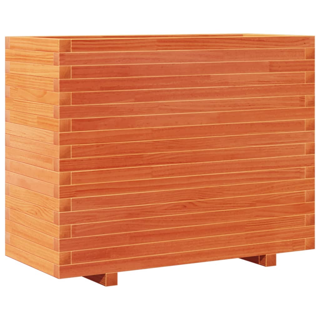 Jardinière cire marron 90x40x72 cm bois de pin massif