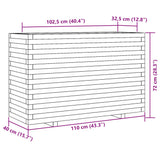 Jardinière 110x40x72 cm bois de pin massif