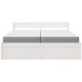 Lit avec tiroirs et matelas blanc 200x200 cm bois massif de pin