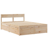 Lit avec tiroirs et matelas 120x200 cm bois massif de pin