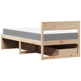 Lit avec tiroirs et matelas 100x200 cm bois massif de pin