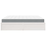 Lit avec matelas blanc 200x200 cm bois massif de pin