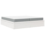 Lit avec matelas blanc 200x200 cm bois massif de pin