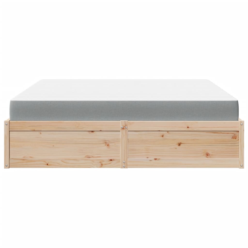 Lit avec matelas 180x200 cm bois massif de pin