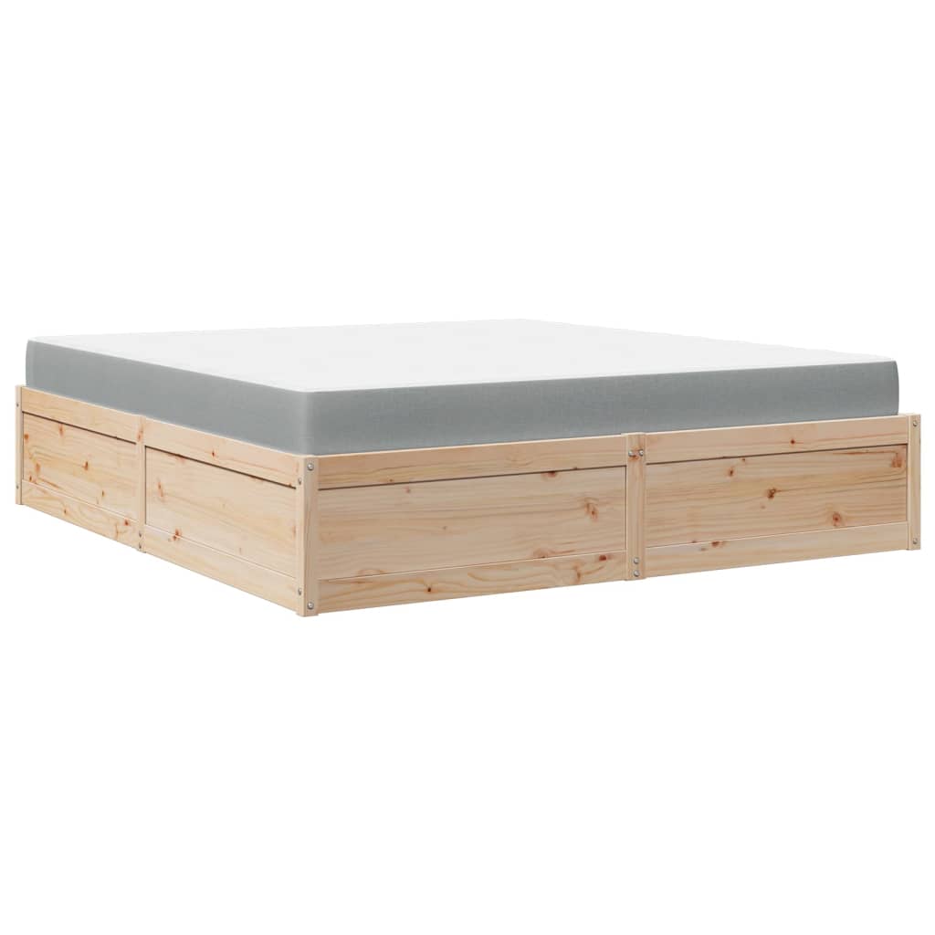 Lit avec matelas 180x200 cm bois massif de pin