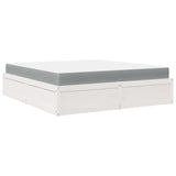 Lit avec matelas blanc 180x200 cm bois massif de pin