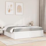 Lit avec matelas blanc 180x200 cm bois massif de pin