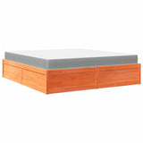 Lit avec matelas cire marron 180x200 cm bois massif de pin