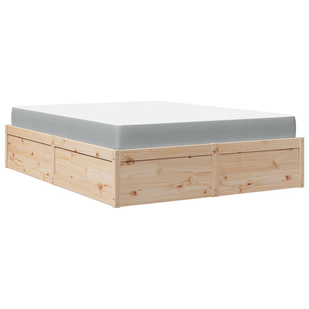 Lit avec matelas 160x200 cm bois de pin massif