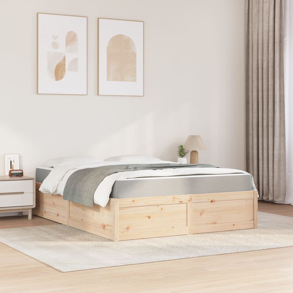 Lit avec matelas 160x200 cm bois de pin massif