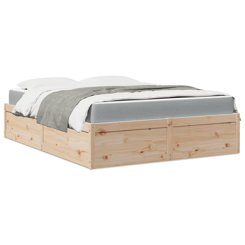 Lit avec matelas 160x200 cm bois de pin massif