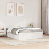 Lit avec matelas blanc 160x200 cm bois de pin massif