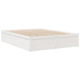 Lit avec matelas blanc 160x200 cm bois de pin massif