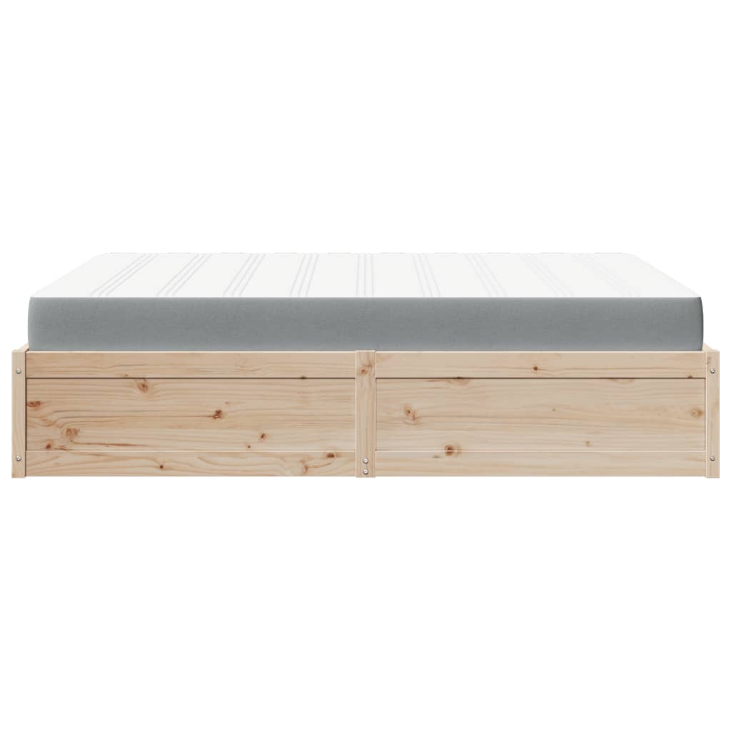 Lit avec matelas 140x200 cm bois massif de pin