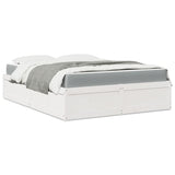 Lit avec matelas blanc 140x200 cm bois massif de pin