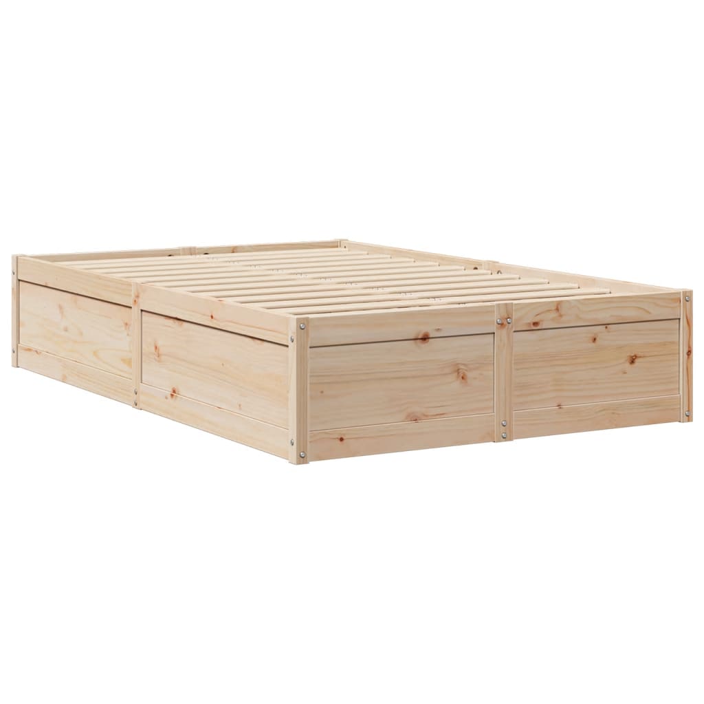 Lit avec matelas 120x200 cm bois massif de pin