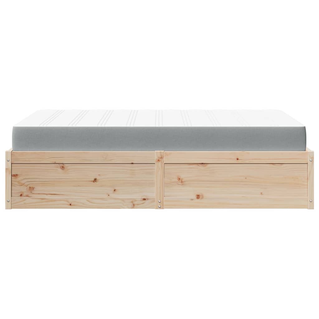 Lit avec matelas 120x200 cm bois massif de pin