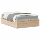 Lit avec matelas 120x200 cm bois massif de pin