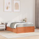 Lit avec matelas cire marron 120x200 cm bois massif de pin