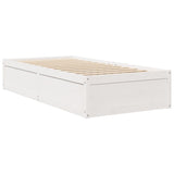 Lit avec matelas blanc 100x200 cm bois massif de pin