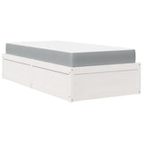 Lit avec matelas blanc 100x200 cm bois massif de pin