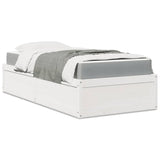 Lit avec matelas blanc 100x200 cm bois massif de pin