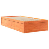 Lit avec matelas cire marron 100x200 cm bois massif de pin