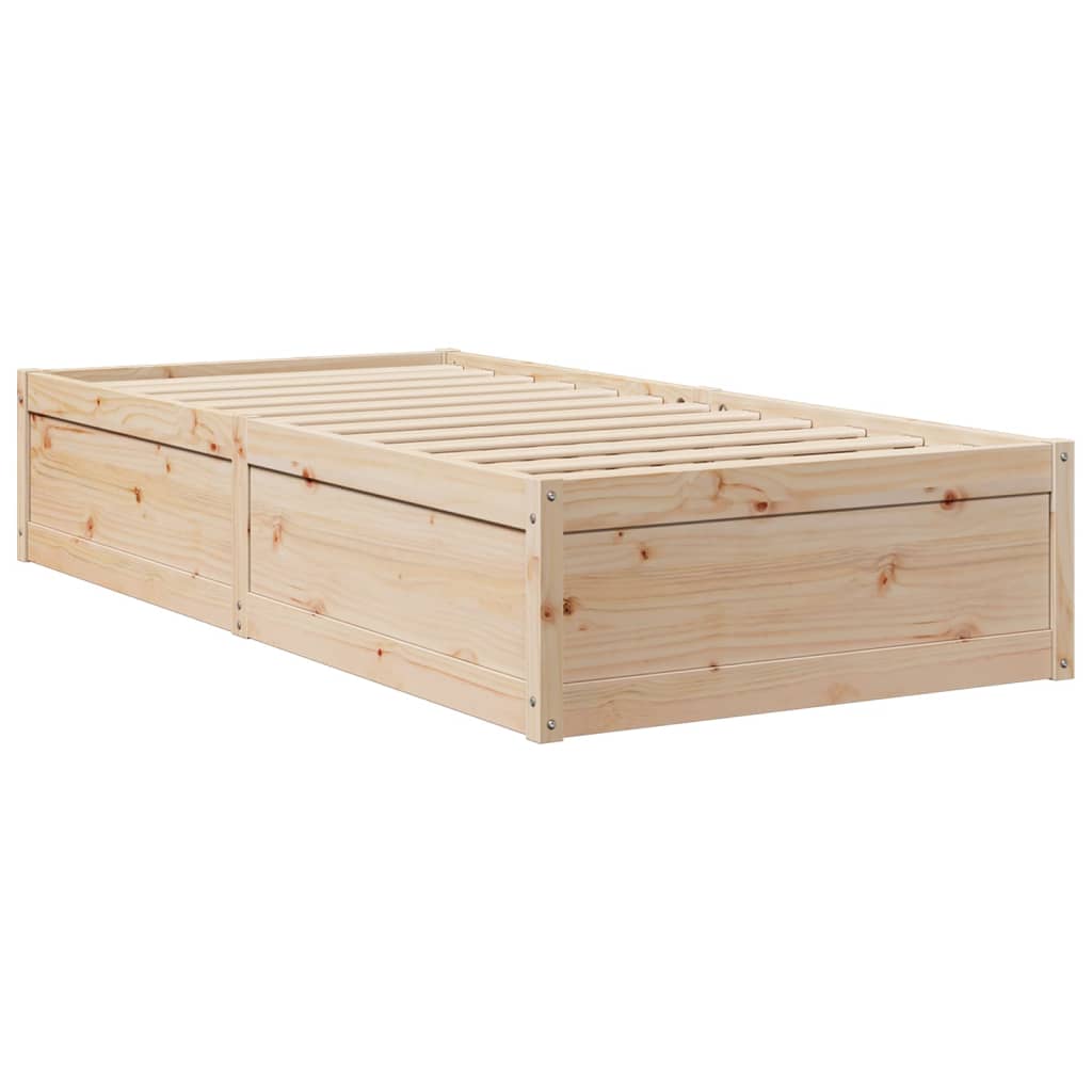 Lit avec matelas 90x200 cm bois massif de pin