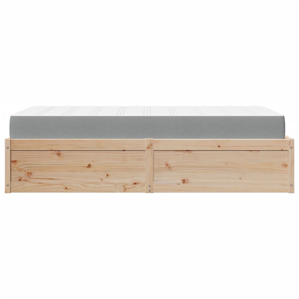 Lit avec matelas 90x200 cm bois massif de pin