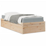 Lit avec matelas 90x200 cm bois massif de pin