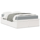 Lit avec matelas blanc 140x190 cm bois massif de pin