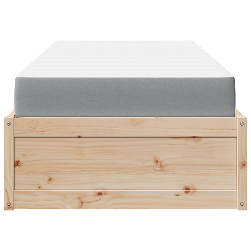 Lit avec matelas 90x190 cm bois massif de pin