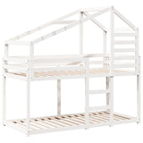 Lit superposé sans matelas blanc 80x200 cm bois de pin massif